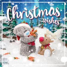3D Holographic Holding Carrots With Reindeer Me to You Bear Christmas Card Image Preview